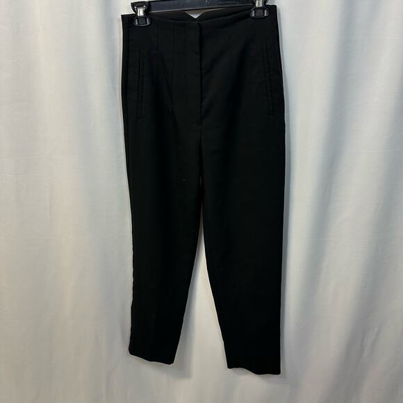 Zara Black High Rise Straight Leg Ankle Pant Small - Picture 1 of 4